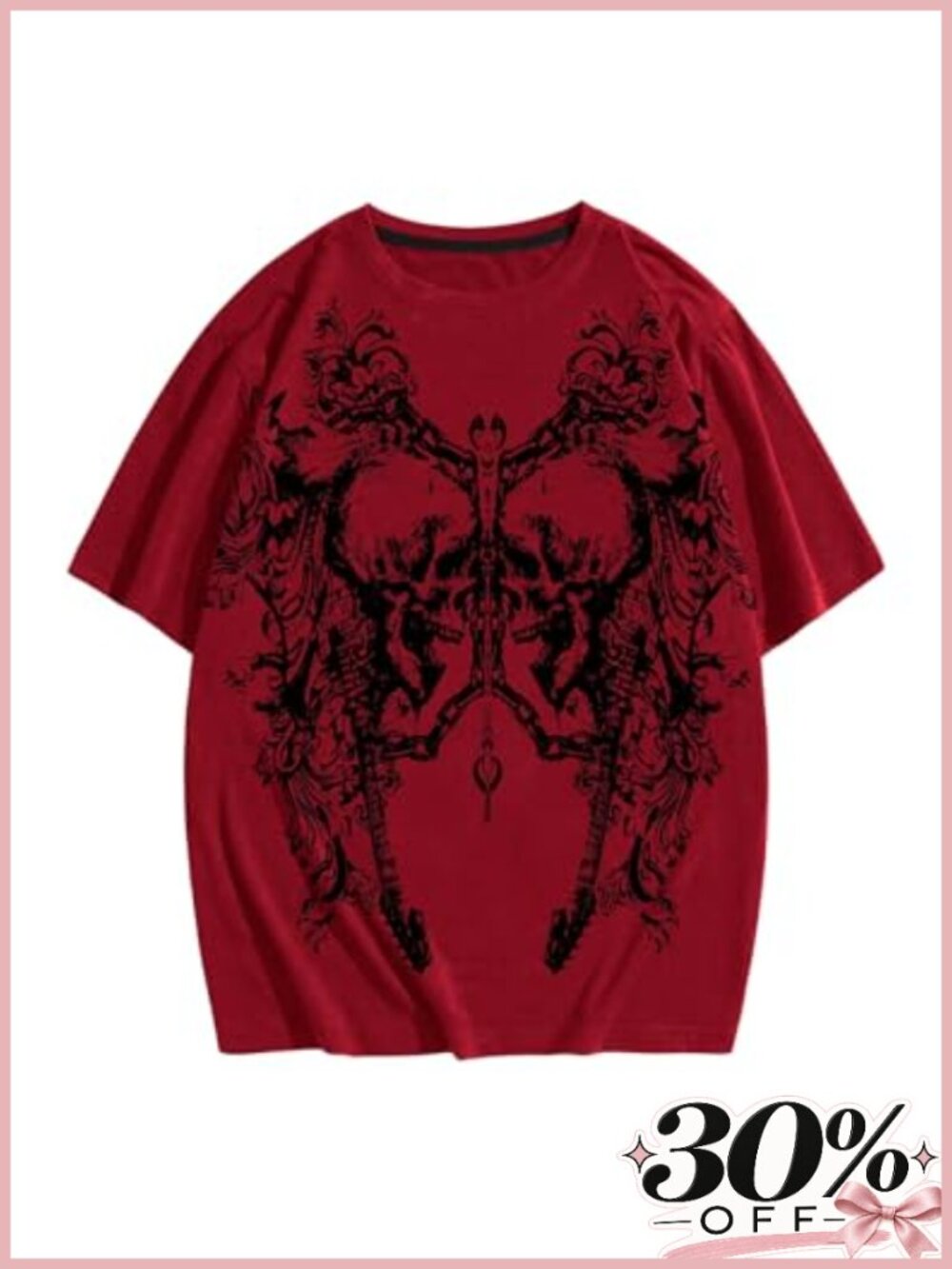 Men's Gothic Graphic Print Short Sleeve Crewneck T-Shirt Summer Streetwear Tee